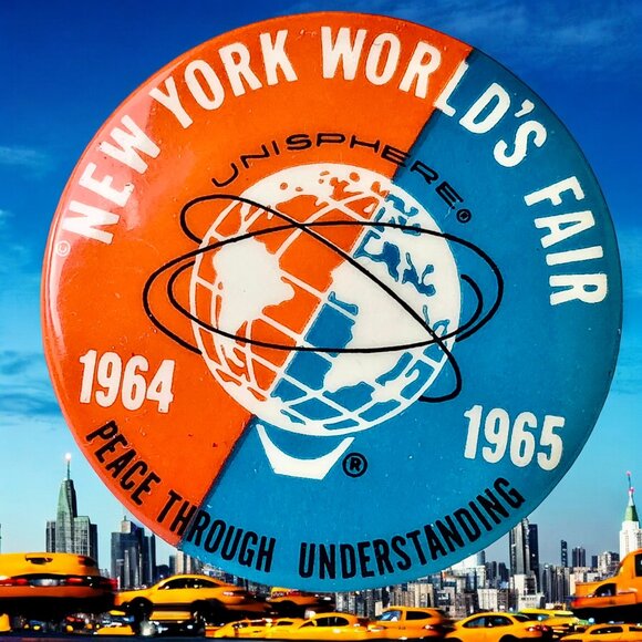 New York World's Fair Pin 1964-65 Unisphere Peace through Understanding - Picture 2 of 11